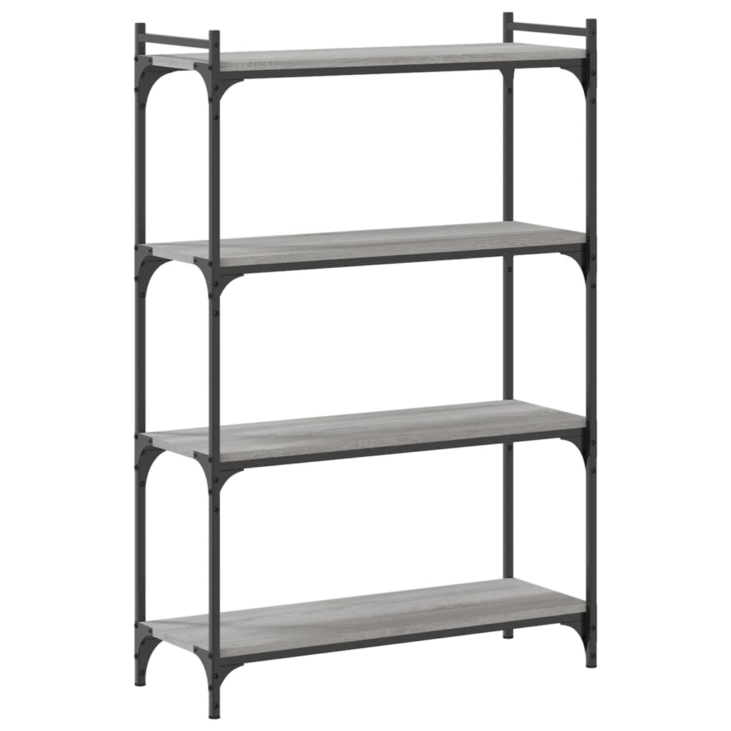 Bookcase 4-Tier Grey Sonoma 80x30x120 cm Engineered Wood