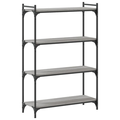 Bookcase 4-Tier Grey Sonoma 80x30x120 cm Engineered Wood