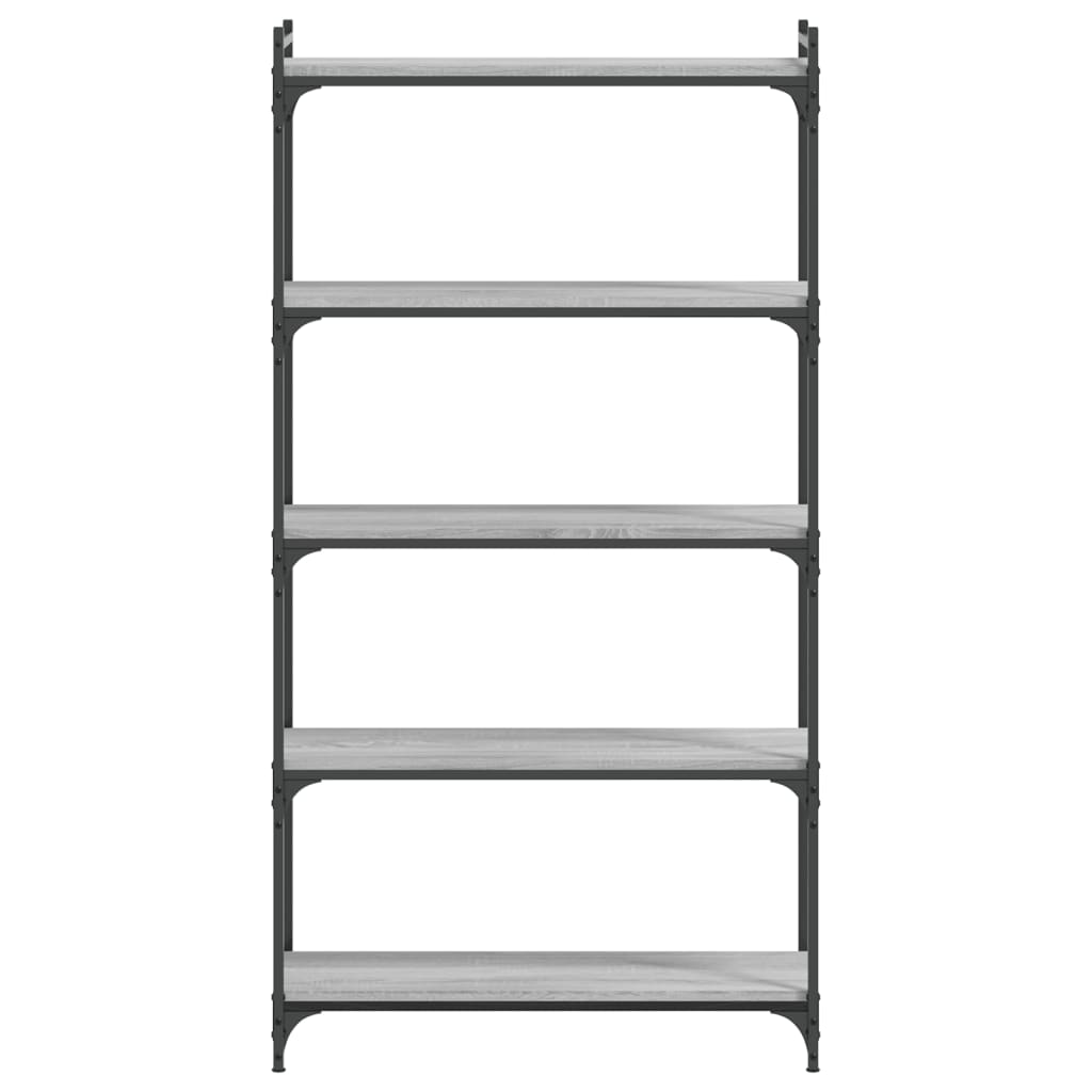 Bookcase 5-Tier Grey Sonoma 80x30x154 cm Engineered Wood