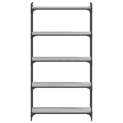 Bookcase 5-Tier Grey Sonoma 80x30x154 cm Engineered Wood