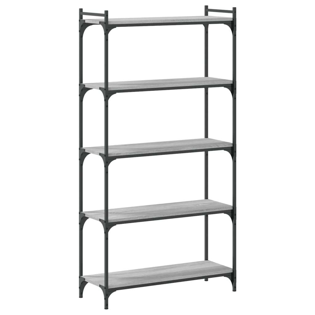 Bookcase 5-Tier Grey Sonoma 80x30x154 cm Engineered Wood