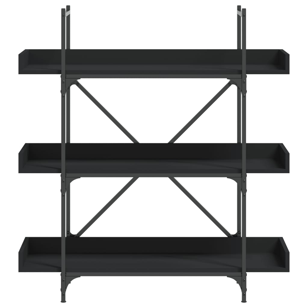 Bookcase 3-Tier Black 100x33x108.5 cm Engineered Wood