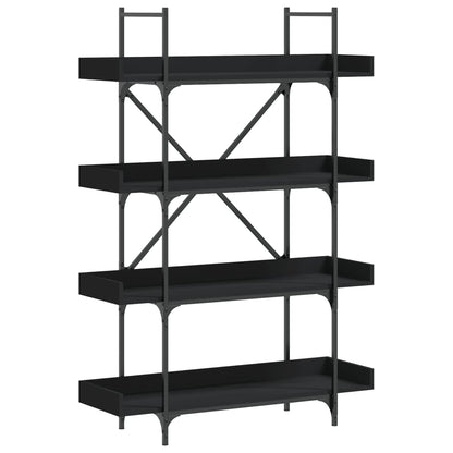 Bookcase 4-Tier Black 100x33x145.5 cm Engineered Wood