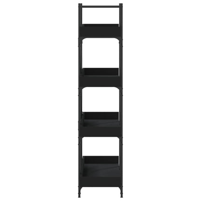 Bookcase 4-Tier Black 100x33x145.5 cm Engineered Wood