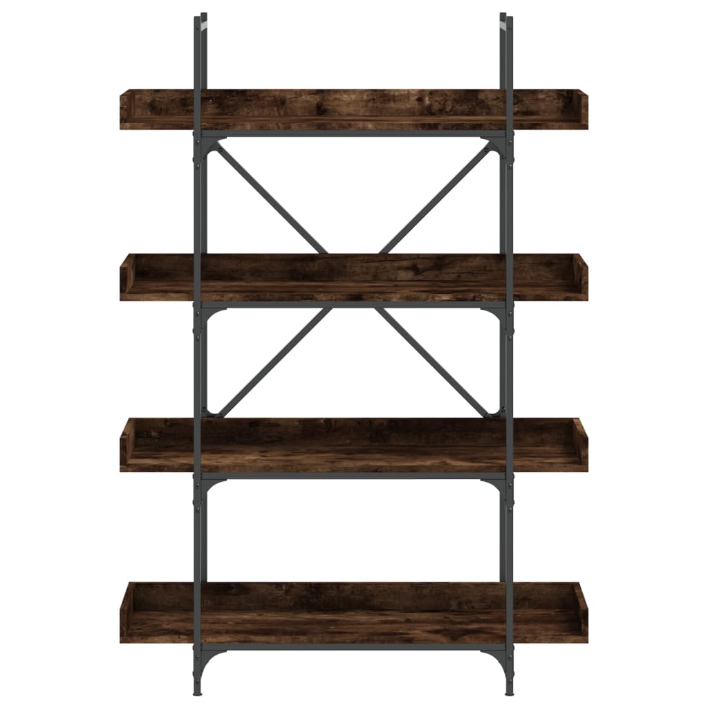 Bookcase 4-Tier Smoked Oak 100x33x145.5 cm Engineered Wood