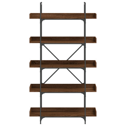 Bookcase 5-Tier Brown Oak 100x33x180.5 cm Engineered Wood