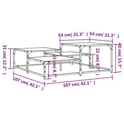 Coffee Table Black 107x107x40 cm Engineered Wood