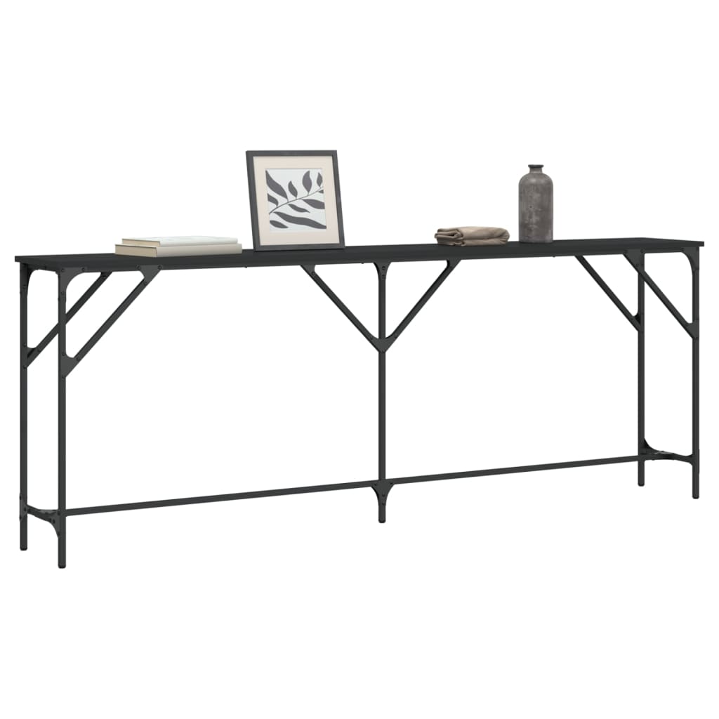 Console Table Black 200x29x75 cm Engineered Wood