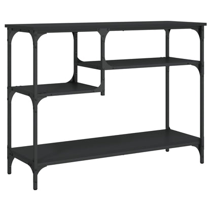 Console Table with Shelves Black 100x35x75 cm