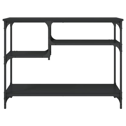 Console Table with Shelves Black 100x35x75 cm