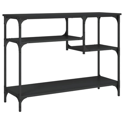 Console Table with Shelves Black 100x35x75 cm