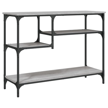 Console Table with Shelves Grey Sonoma 100x35x75 cm