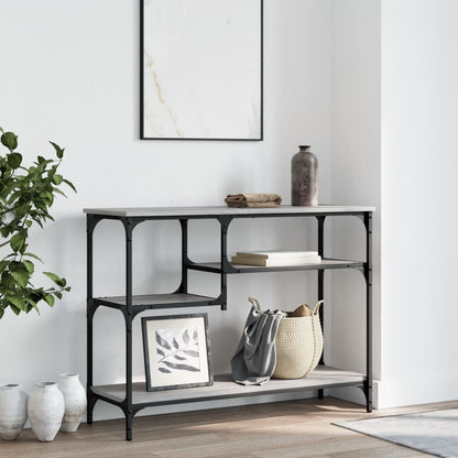 Console Table with Shelves Grey Sonoma 100x35x75 cm