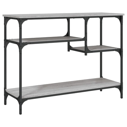 Console Table with Shelves Grey Sonoma 100x35x75 cm