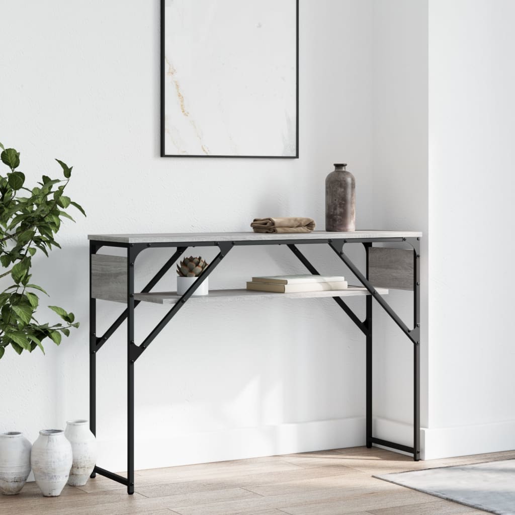 Console Table with Shelf Grey Sonoma 105x30x75cm Engineered Wood