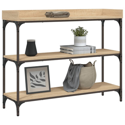 Console Table with Shelves Sonoma Oak 100x30x80 cm