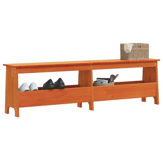 Hall Bench Wax Brown 160x28x45 cm Solid Wood Pine