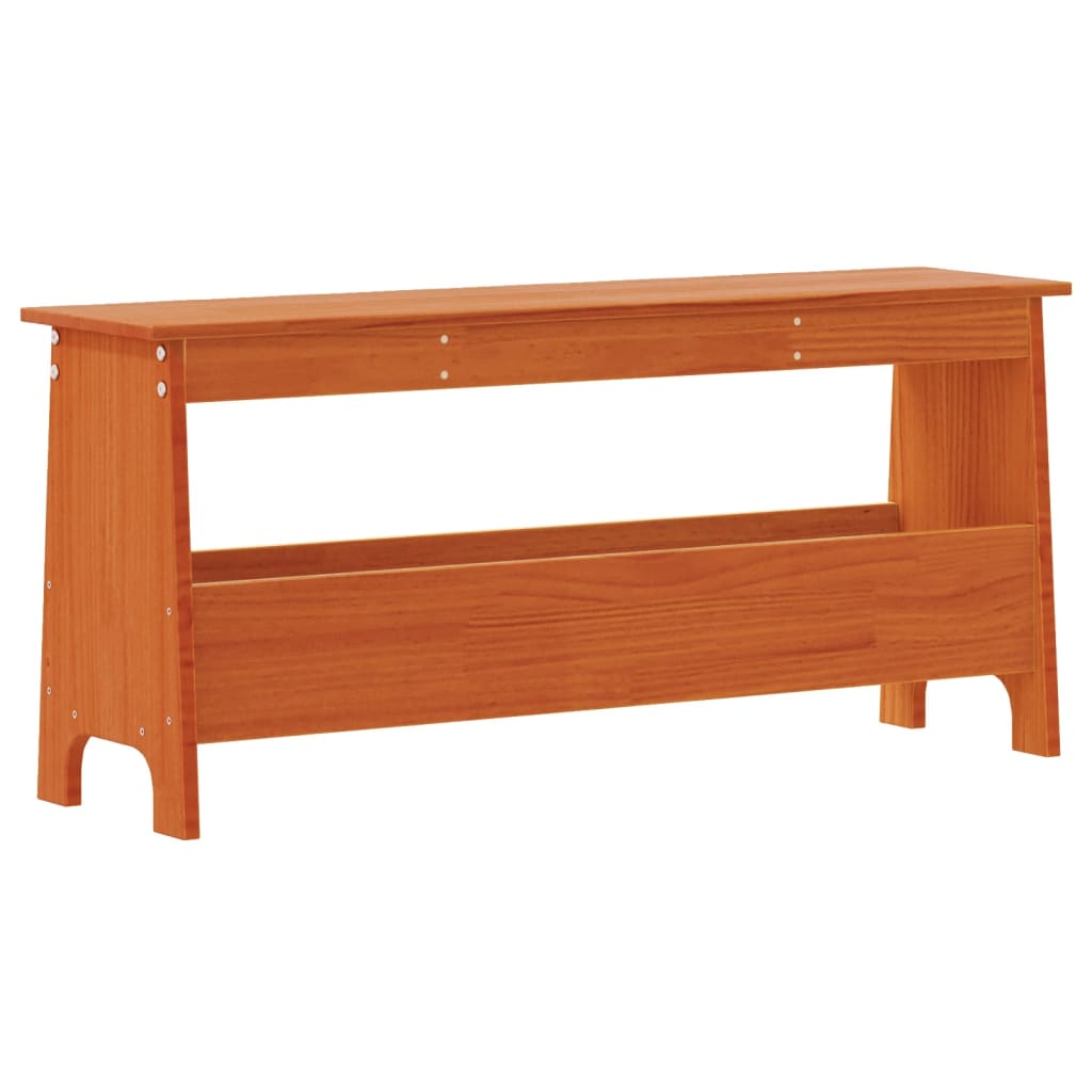 Hall Bench Wax Brown 100x28x45 cm Solid Wood Pine