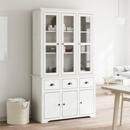 Highborad "BODO" White 115.5x43x200.5 cm Solid Wood Pine