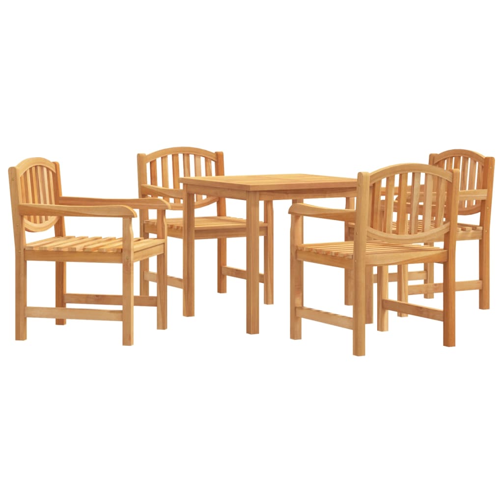 5 Piece Garden Dining Set Solid Wood Teak