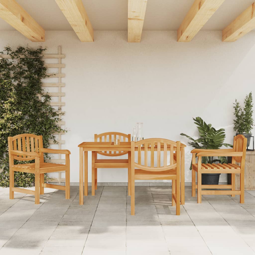 5 Piece Garden Dining Set Solid Wood Teak