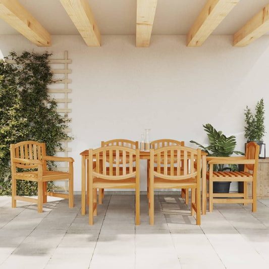 7 Piece Garden Dining Set Solid Wood Teak