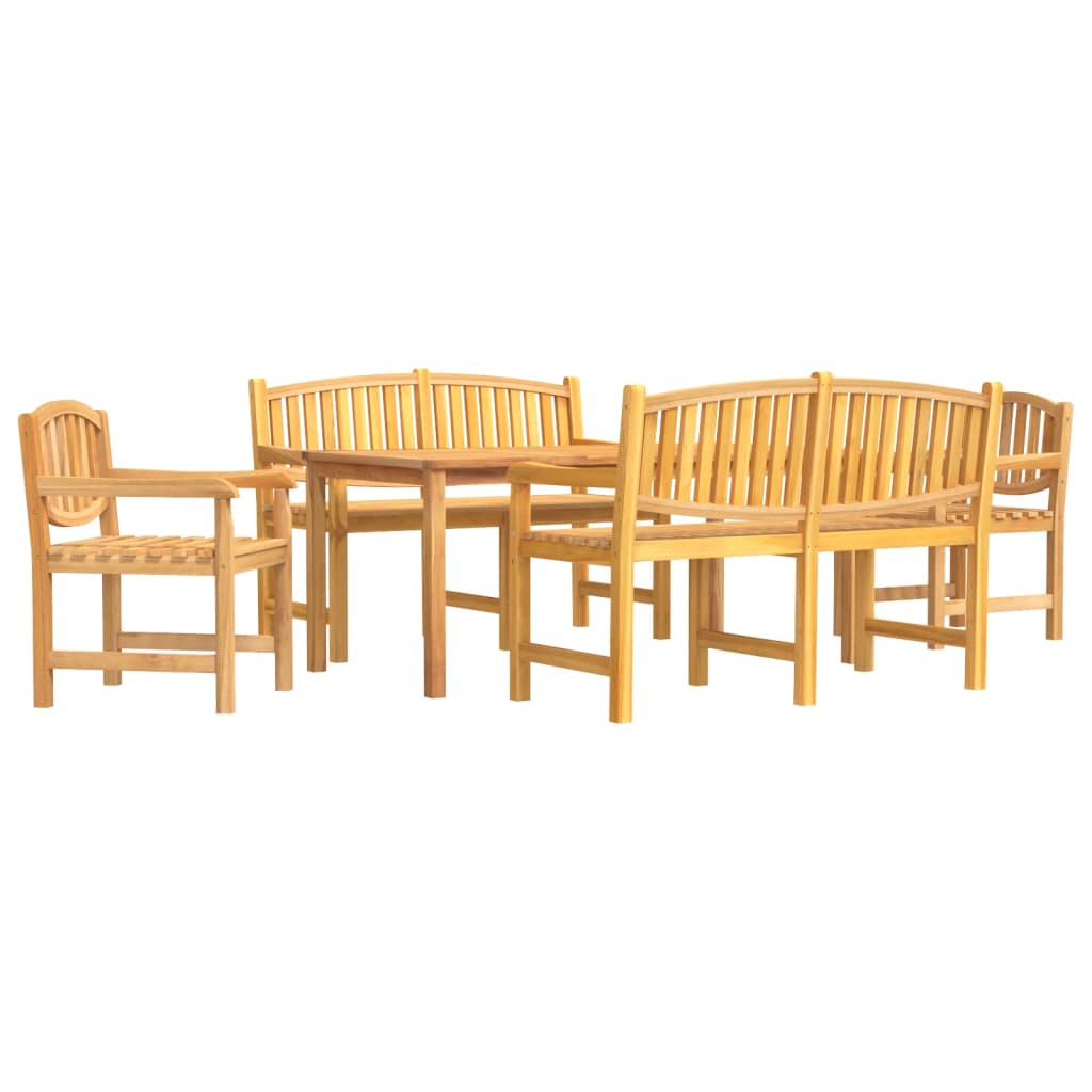 5 Piece Garden Dining Set Solid Wood Teak