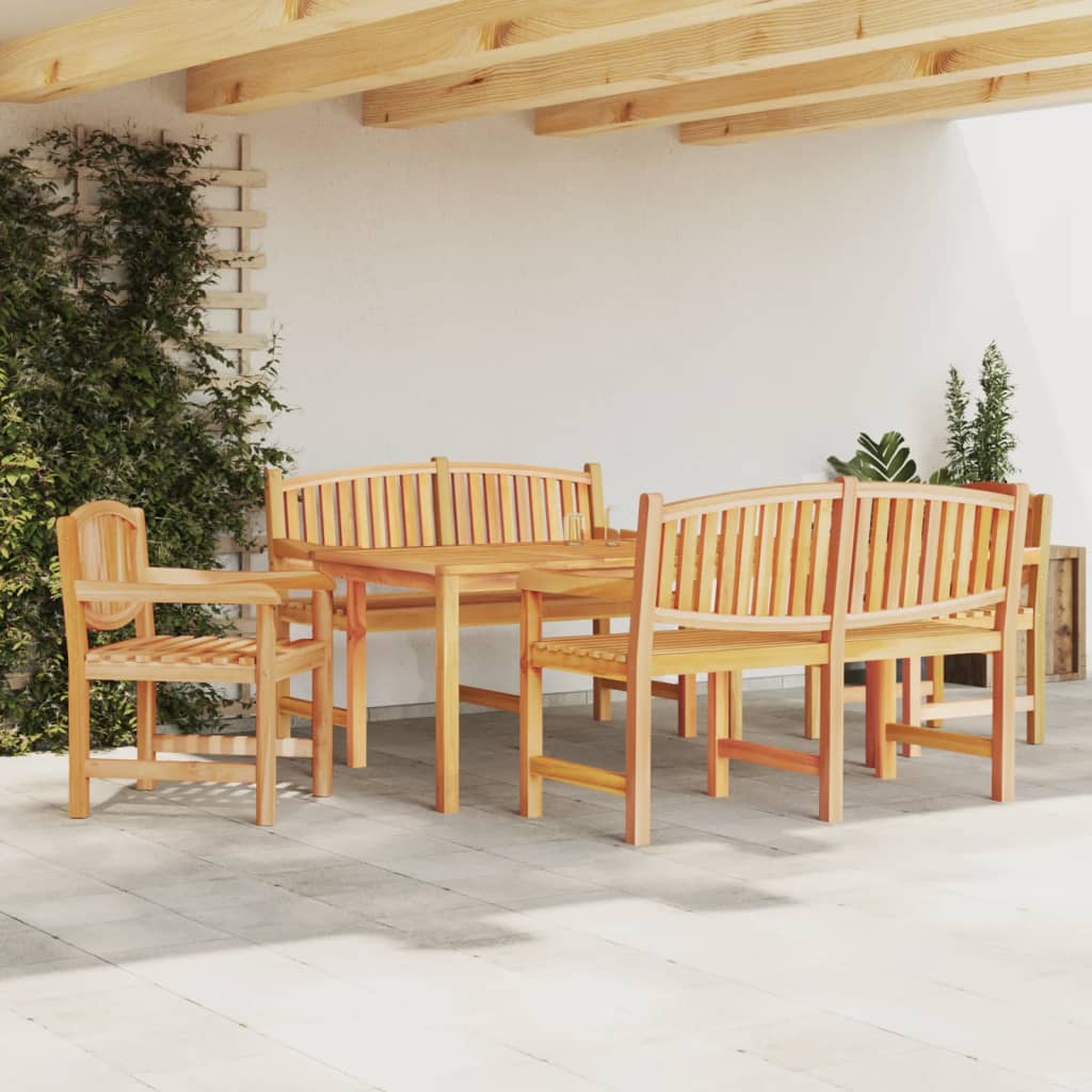 5 Piece Garden Dining Set Solid Wood Teak