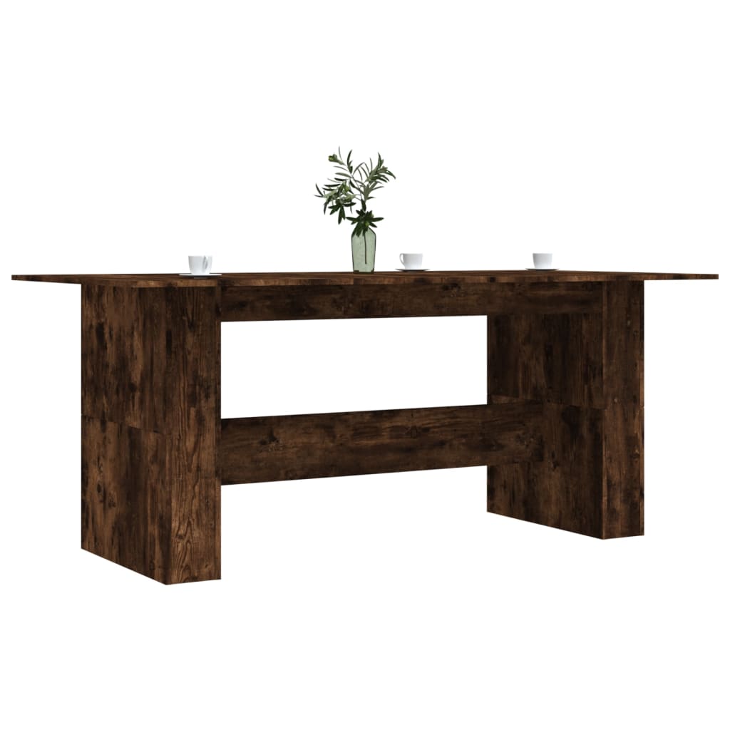 Dining Table Smoked Oak 180x90x76 cm Engineered Wood