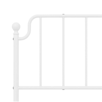 Metal Bed Frame without Mattress with Headboard White 183x213cm