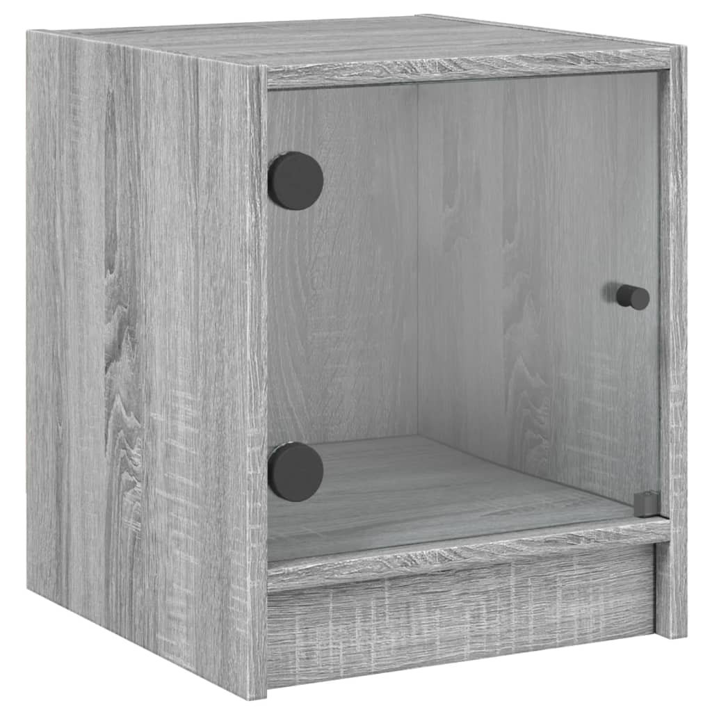 Bedside Cabinets with Glass Doors 2 pcs Grey Sonoma 35x37x42 cm