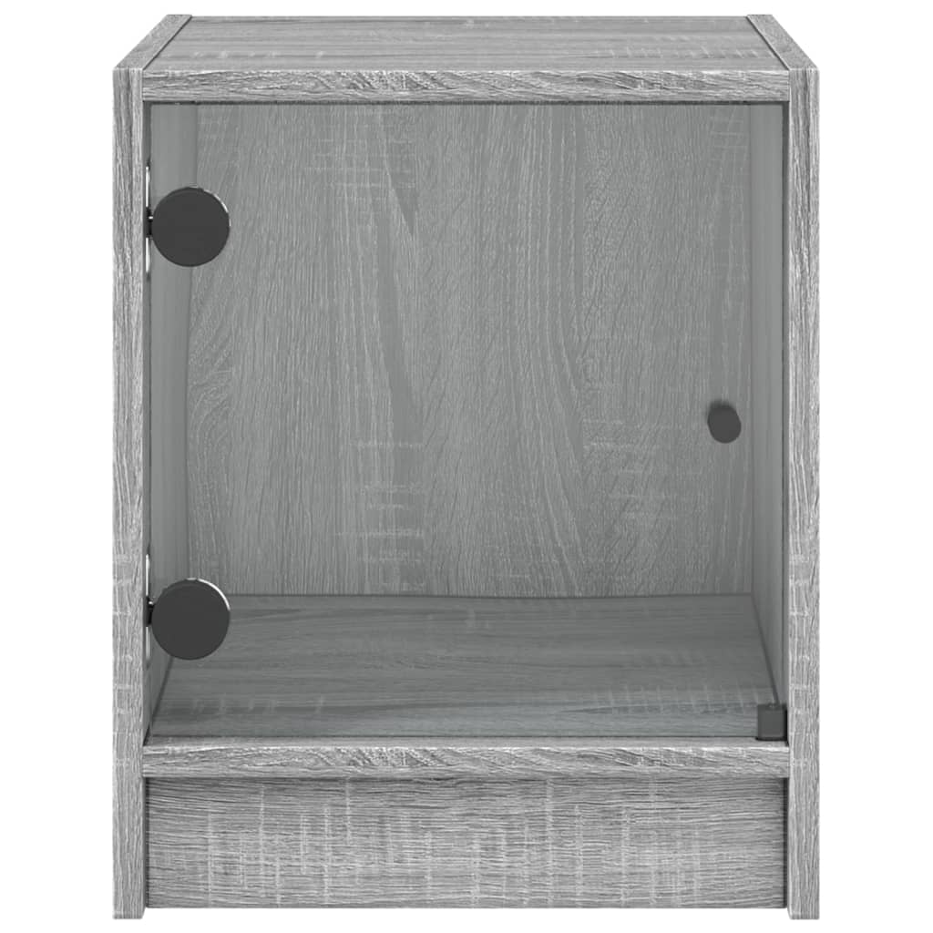 Bedside Cabinets with Glass Doors 2 pcs Grey Sonoma 35x37x42 cm