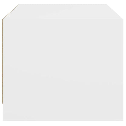 Coffee Table with Glass Doors White 68x50x42 cm