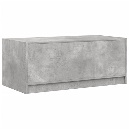 Coffee Table with Glass Doors Concrete Grey 102x50x42 cm