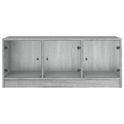 Coffee Table with Glass Doors Grey Sonoma 102x50x42 cm