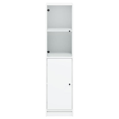 Highboard with Glass Door White 35x37x142 cm