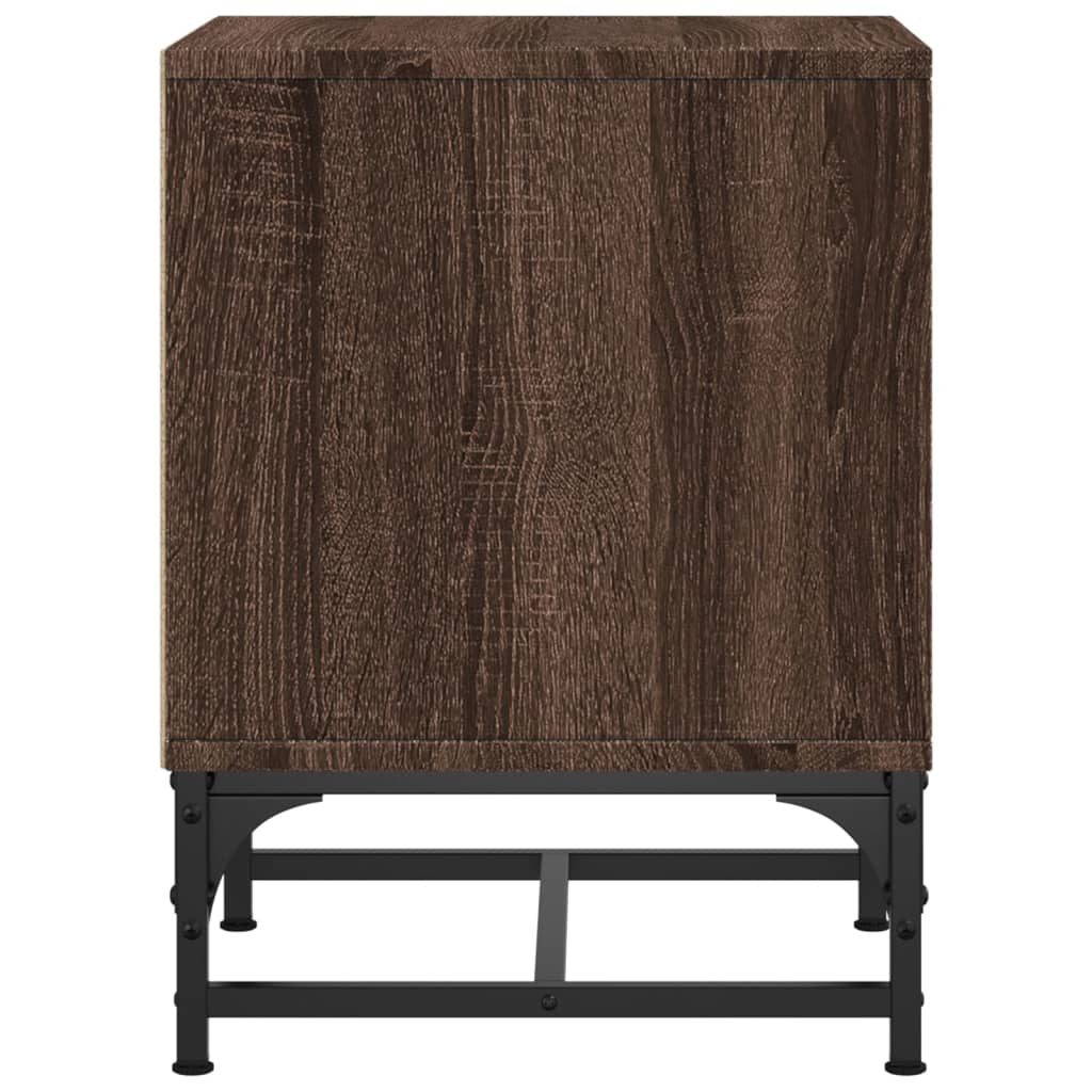 Bedside Cabinets with Glass Doors 2 pcs Brown Oak 35x37x50 cm