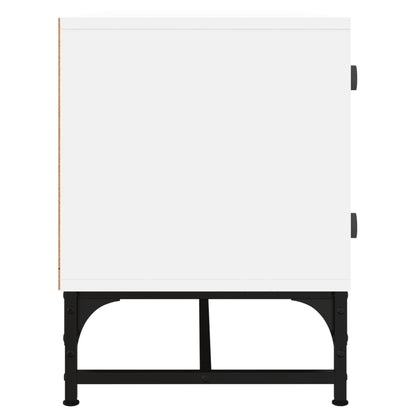 TV Cabinet with Glass Doors White 102x37x50 cm