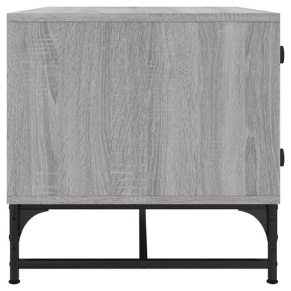 Coffee Table with Glass Doors Grey Sonoma 68.5x50x50 cm