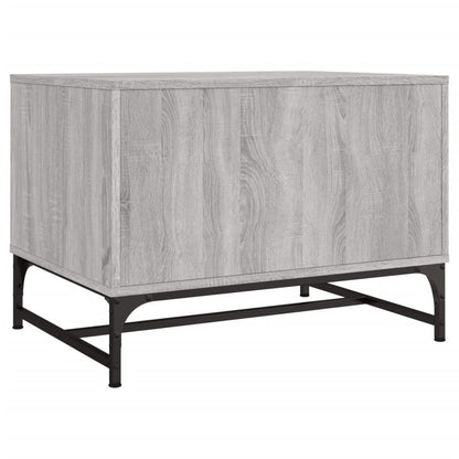 Coffee Table with Glass Doors Grey Sonoma 68.5x50x50 cm