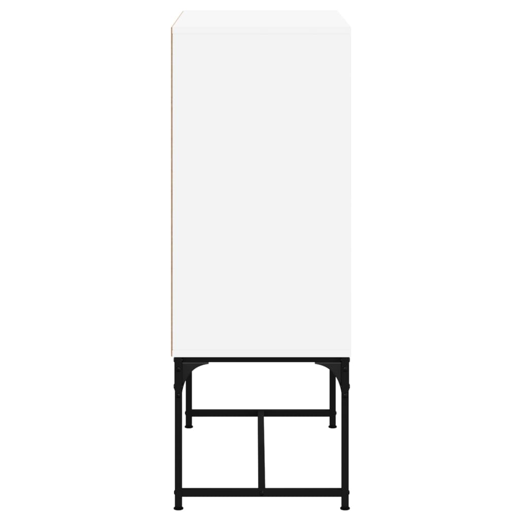 Side Cabinet with Glass Doors White 69x37x100 cm