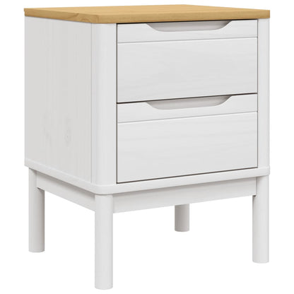 Bedside Cabinet FLORO White 45x39x57 cm Solid Wood Pine