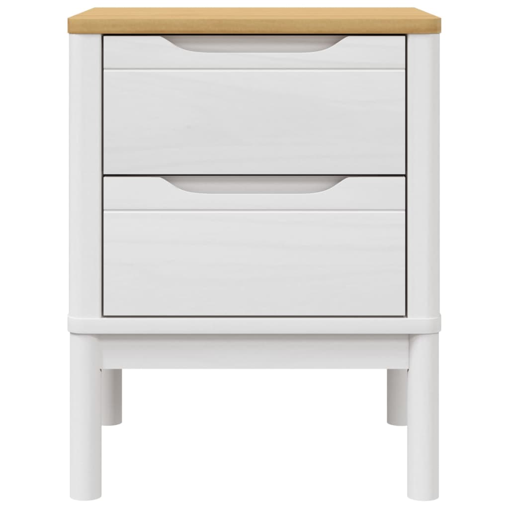 Bedside Cabinet FLORO White 45x39x57 cm Solid Wood Pine