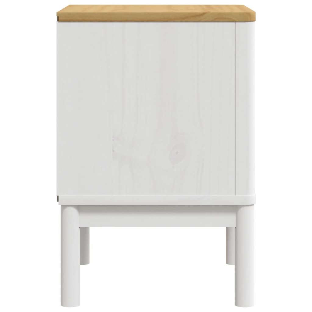 Bedside Cabinet FLORO White 45x39x57 cm Solid Wood Pine