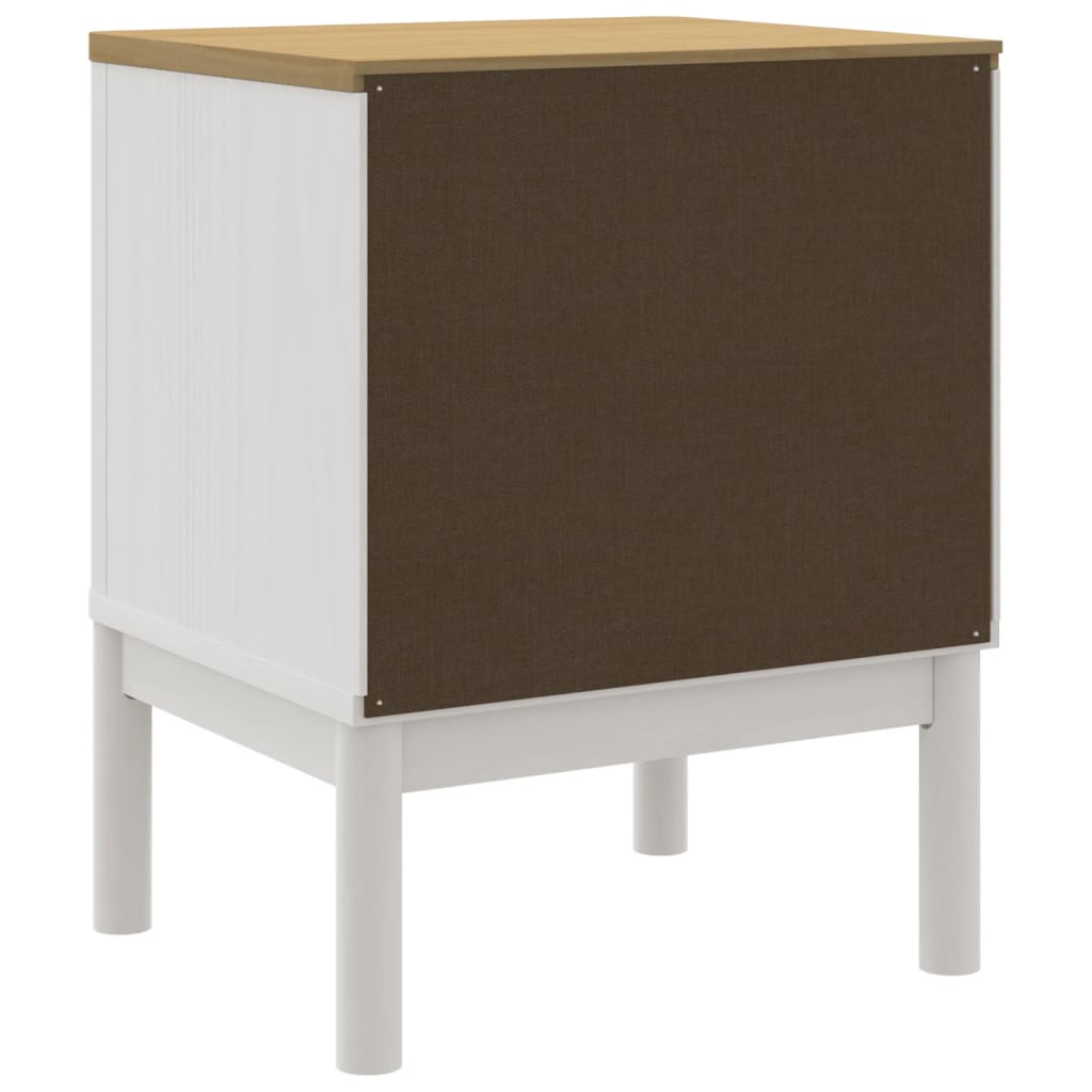 Bedside Cabinet FLORO White 45x39x57 cm Solid Wood Pine