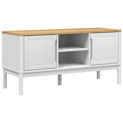 TV Cabinet FLORO White 114x43x55 cm Solid Wood Pine