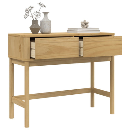 Console Table FLORO Wax Brown 89.5x36.5x73 cm Solid Wood Pine