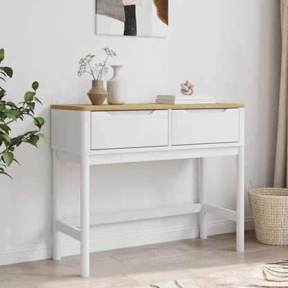 Console Table FLORO White 89.5x36.5x73 cm Solid Wood Pine