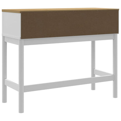 Console Table FLORO White 89.5x36.5x73 cm Solid Wood Pine