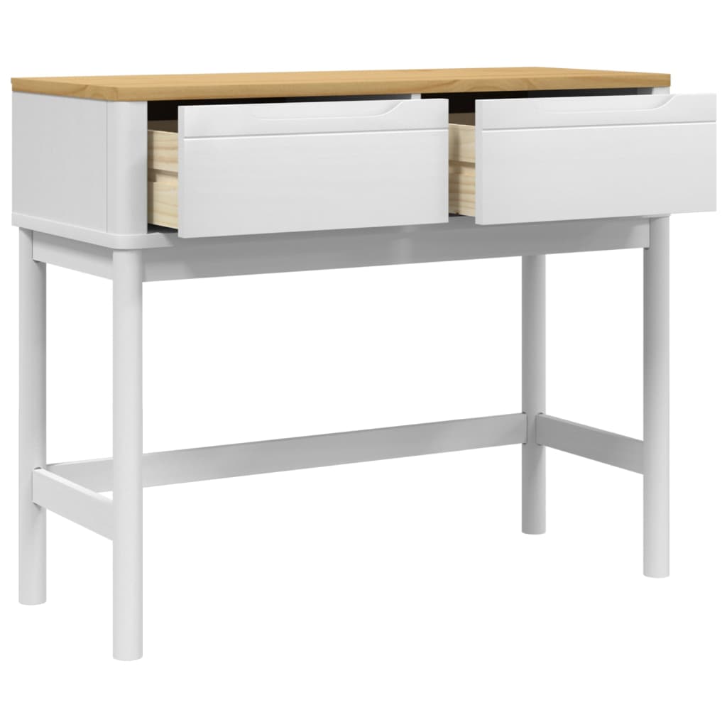 Console Table FLORO White 89.5x36.5x73 cm Solid Wood Pine